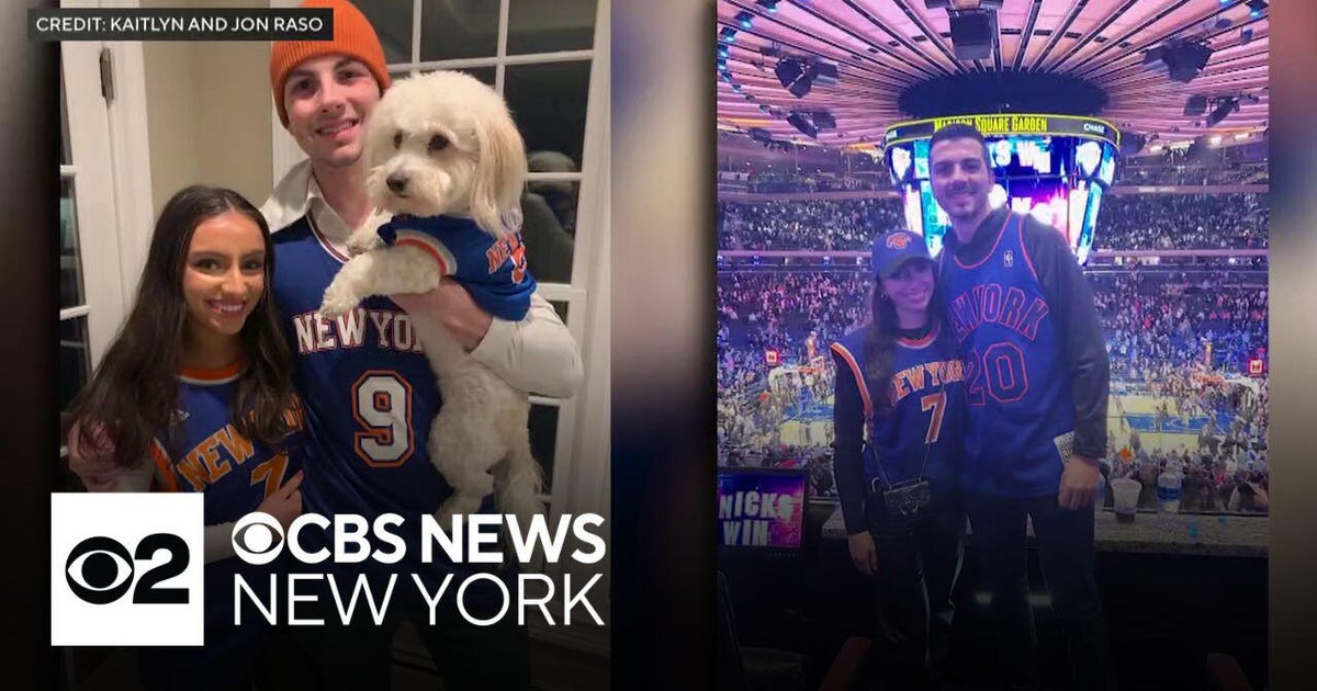 Long Island couple embraces having wedding on same night as Knicks winning the title - CBS News