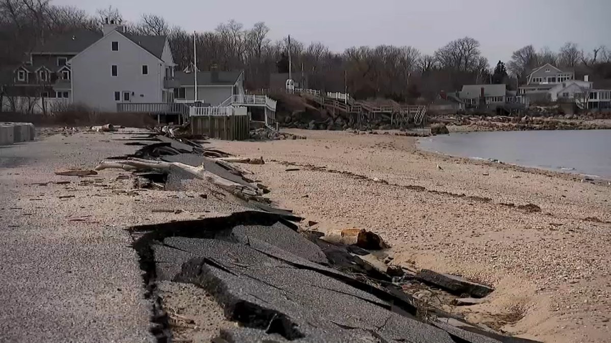 Popular Long Island town beach closed due to erosion from storms - NBC New York