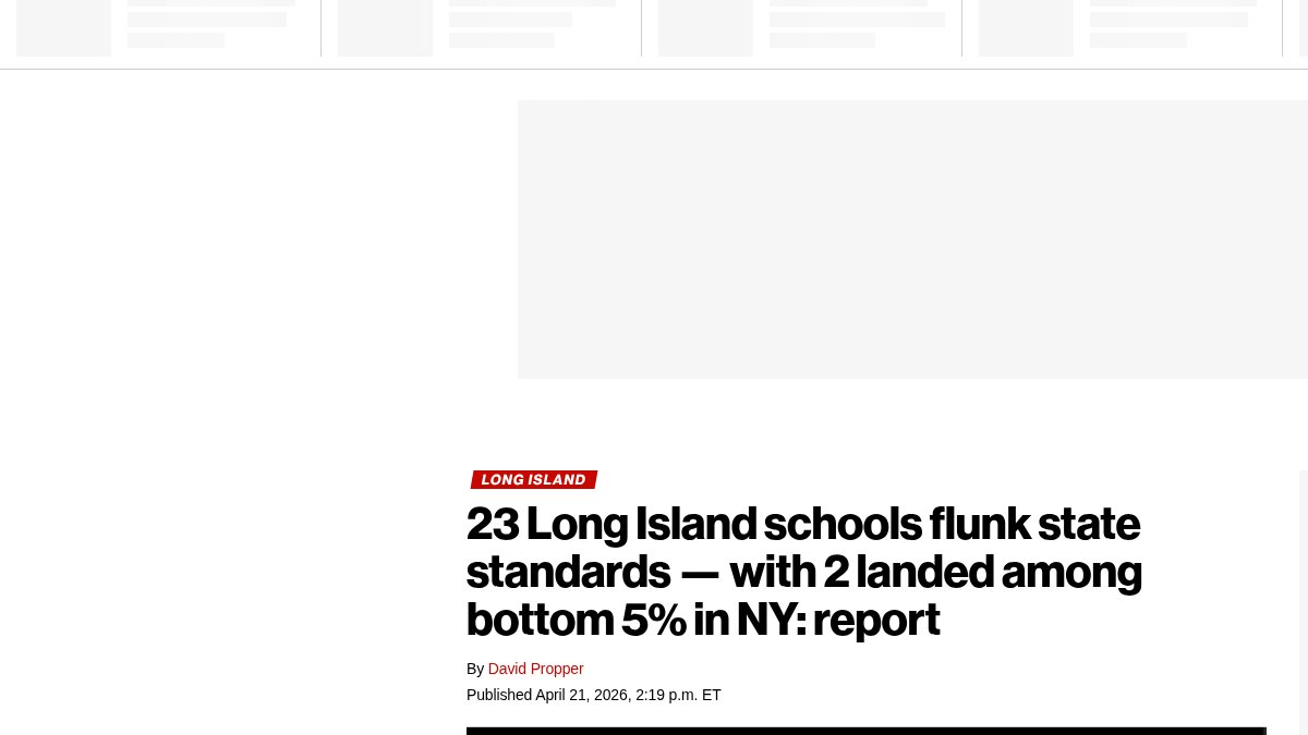 23 Long Island schools flunk state standards — with 2 landed among bottom 5% in NY: report - New York Post