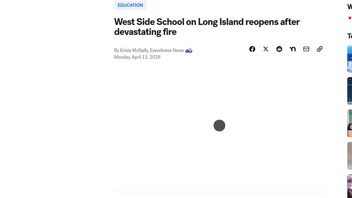 West Side School on Long Island reopens after devastating fire that destroyed library - ABC7 New York